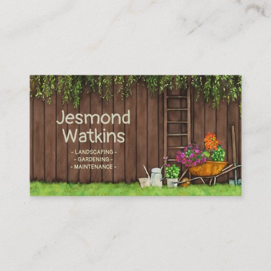 ガーデニングサービス水彩画 名刺 (正面)