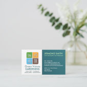 ガーデニングサービス – アカラフルイコン 名刺 (スタンド正面)