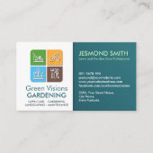 ガーデニングサービス – アカラフルイコン 名刺 (正面)