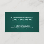 ガーデニングサービス – エメラルドグリーンの白いアイコン 名刺 (裏面)