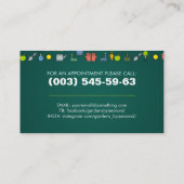 ガーデニングサービス – カラフルアイコンのパターン 名刺 (裏面)