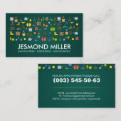 ガーデニングサービス – カラフルアイコンのパターン 名刺 (正面/裏面)