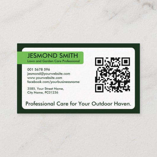 ガーデニングサービス – クリーンミニマルはっきりした 名刺 (裏面)