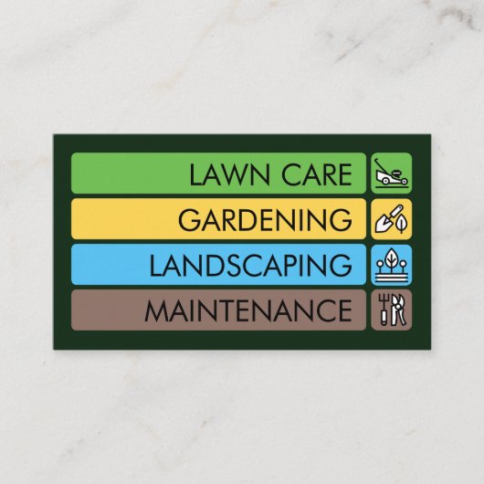 ガーデニングサービス – クリーンミニマルはっきりした 名刺 (正面)