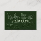 ガーデニングサービス – ラインアートイラストレーション 名刺 (正面)