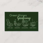 ガーデニングサービス – 手描きイラストレーション 名刺 (正面)