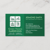 ガーデニングサービス – 白いアイコン 名刺 (正面)