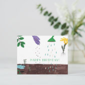 ガーデニングシーズン到来!| ガーデナー誕生日おめでとう ポストカード (スタンド正面)