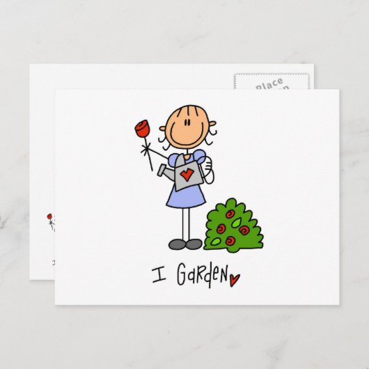ガーデニングスティックの図 ポストカード (正面/裏面)
