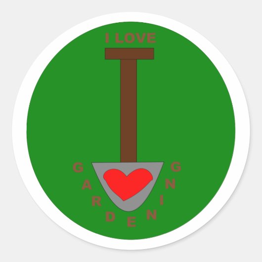 ガーデニングステッカーが大好き ラウンドシール (正面)