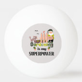 ガーデニングスーパーパワー、かわいいガーデナー 卓球ボール (裏面)
