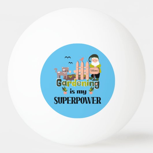 ガーデニングスーパーパワー、かわいいガーデナー 卓球ボール (正面)
