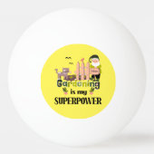 ガーデニングスーパーパワー、かわいいガーデナー 卓球ボール (裏面)