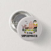 ガーデニングスーパーパワー、かわいいガーデナー 缶バッジ (正面&裏面)