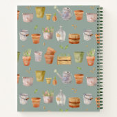 ガーデニングツールウォーターカラーカーキガーデンジャーナル ノートブック (裏面)