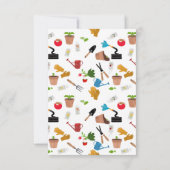 ガーデニングツールプラントガーデナー子供部屋パターン サンキューカード (裏面)