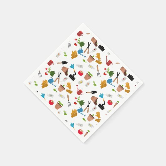 ガーデニングツールプラントガーデナー子供部屋パターン スタンダードカクテルナプキン (角)