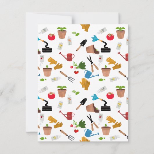 ガーデニングツールプラントガーデナー子供部屋パターン ノートカード (裏面)