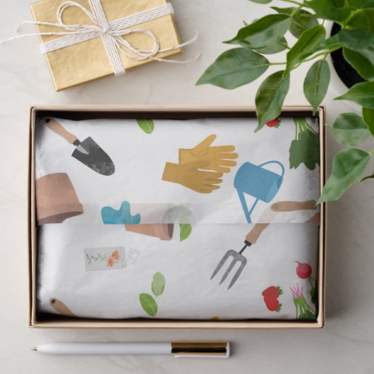 ガーデニングツールプラントガーデナー子供部屋パターン 薄葉紙 (ギフト)