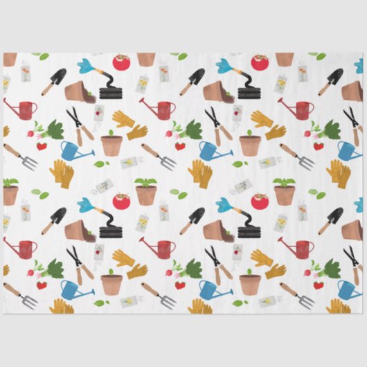 ガーデニングツールプラントガーデナー子供部屋パターン 薄葉紙 (正面)