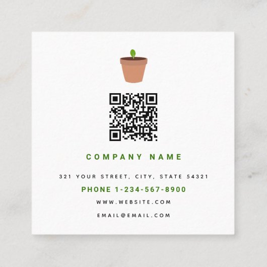 ガーデニングツールプラントガーデナー子供部屋 スクエア名刺 (裏面)