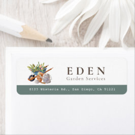 ガーデニングツール手押し車の水色アドレス ラベル