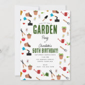 ガーデニングツール植物ガーデナー園芸パターン 招待状 (正面)
