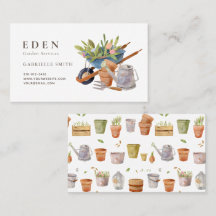 ガーデニングツール水彩名刺