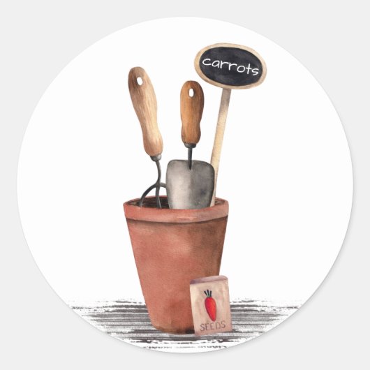 ガーデニングテラコッタラウンドステッカー ラウンドシール (正面)