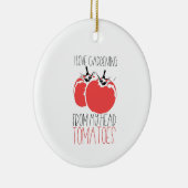 ガーデニングトマト庭師ギフト セラミックオーナメント (右)