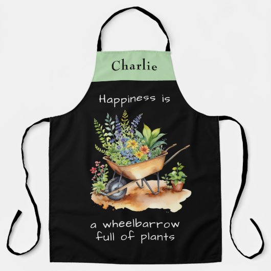 ガーデニングハピネス引用文花輪 エプロン (正面)