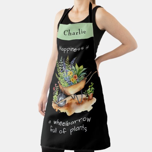 ガーデニングハピネス引用文花輪 エプロン (インサイチュ)
