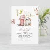 ガーデニングパンプキン秋インラブブライダルシャワー 招待状 (スタンド正面)