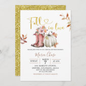 ガーデニングパンプキン秋インラブブライダルシャワー 招待状 (正面/裏面)