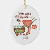 ガーデニングパーソナライズされたクリスマス装飾品 セラミックオーナメント (右)