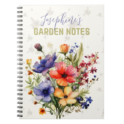 ガーデニングパーソナライズされたフローラ手帳 ノートブック (正面)