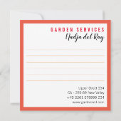 ガーデニングビジネスカードワイルドバラ 招待状 (裏面)