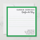 ガーデニングビジネスカードワイルドバラ 招待状 (裏面)