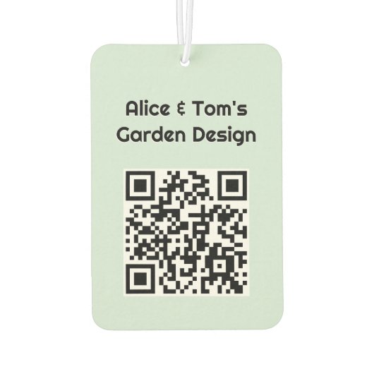 ガーデニングビジネスQRコードのプロモモダンーション カーエアーフレッシュナー (裏面)