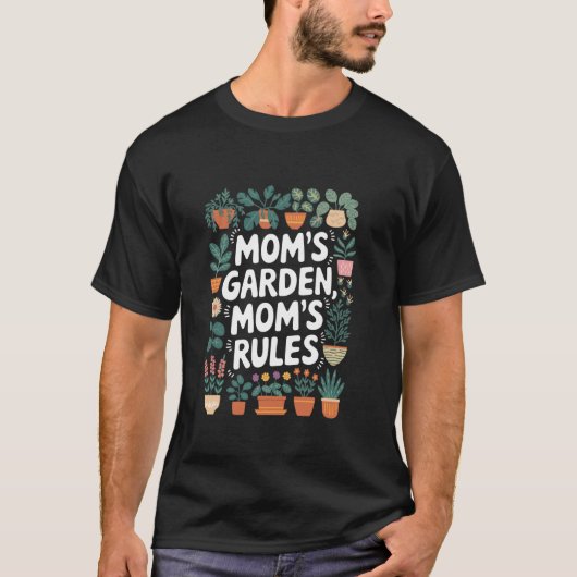 ガーデニングママ 庭師 緑の指を持つ植物愛好家 Tシャツ (正面)