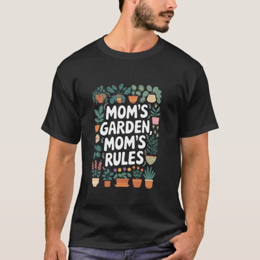 ガーデニングママ 庭師 緑の指を持つ植物愛好家 Tシャツ (正面)
