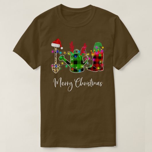 ガーデニングメリークリスマスシャツ Tシャツ (デザイン正面)
