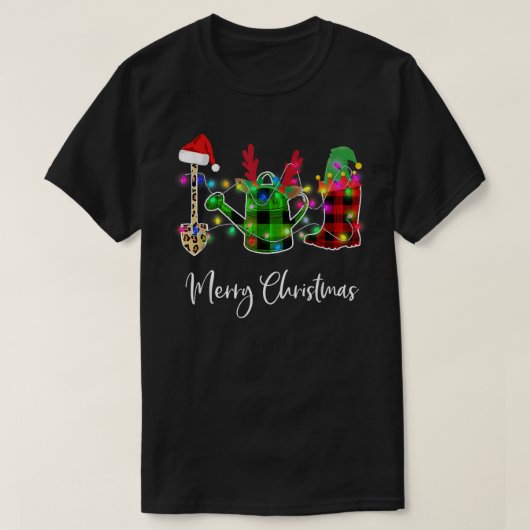 ガーデニングメリークリスマスシャツTシャツ Tシャツ (デザイン正面)