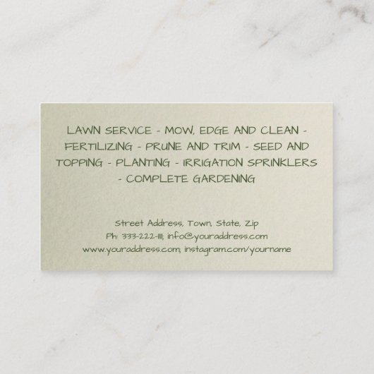 ガーデニングラ気にウンランドスケープデザイン建築家 名刺 (裏面)