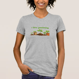 「ガーデニング大好き」植物の成長グラフィック Tシャツ