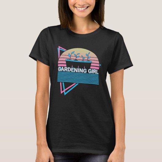 ガーデニング女子 ガーデナー レトロ Tシャツ (正面)