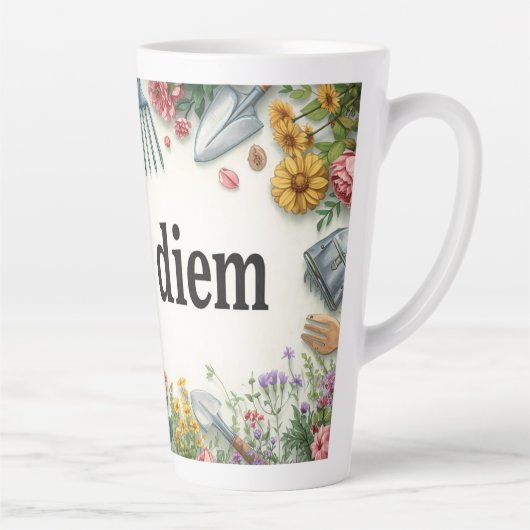 ガーデニング好きのためのマグカップ "Carpe Diem" カフェラテマグ (右)