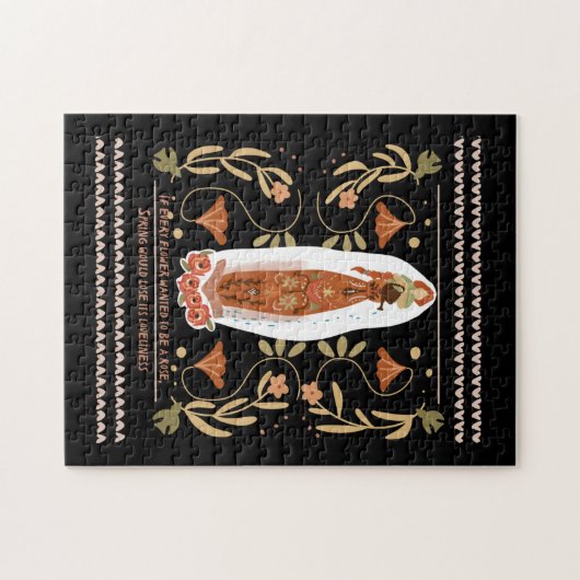 ガーデニング引用文フローラフォークアート ジグソーパズル (横)