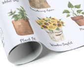 ガーデニング必要不可欠な水の色ひまわりパターン ラッピングペーパー (ロールコーナー)