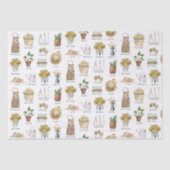 ガーデニング必要不可欠な水の色ひまわりパターン 薄葉紙 (正面)